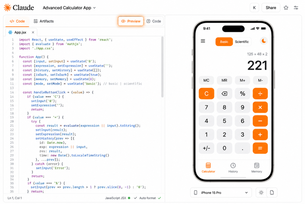Create Calculator using Claude | Demo Calculator
