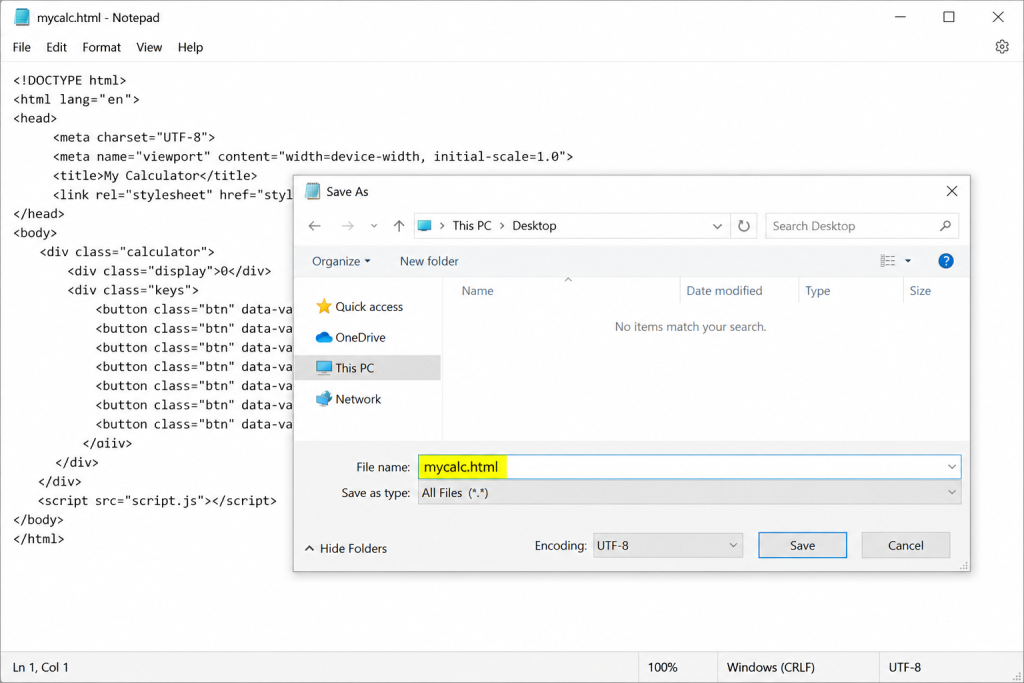 Create Calculator using Claude | HTML file Saving