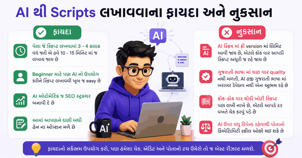 AI થી Scripts લખાવવાના ફાયદા અને નુકશાન