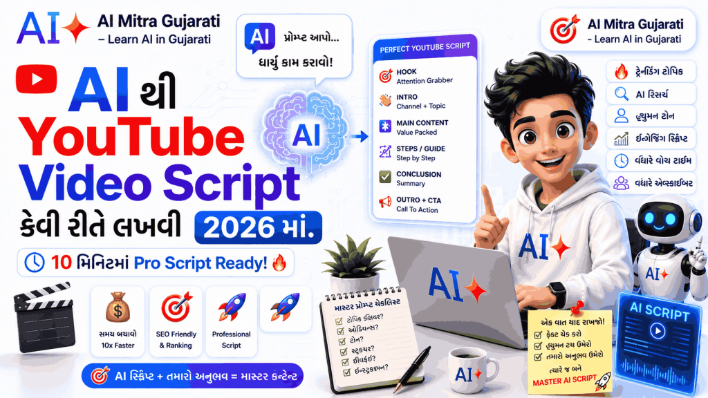 AI થી YouTube Video Script કેવી રીતે લખવી 2026 માં