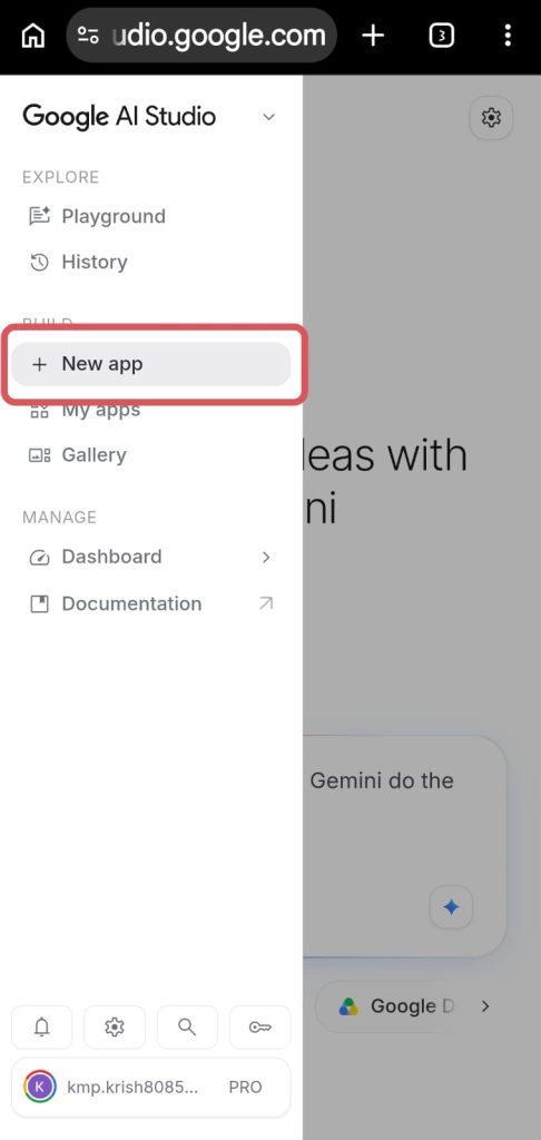 Select New App